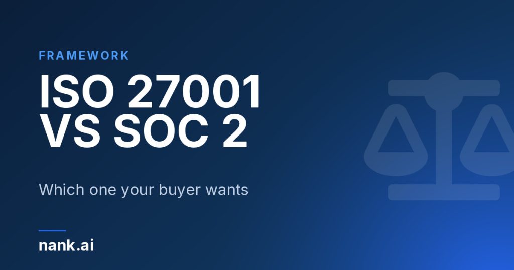 ISO 27001 certificate compared with a SOC 2 report, from Nank.ai, a Toronto compliance firm serving Canada